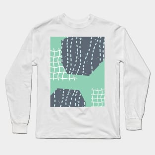 Dark blue space world with aquamarine Long Sleeve T-Shirt